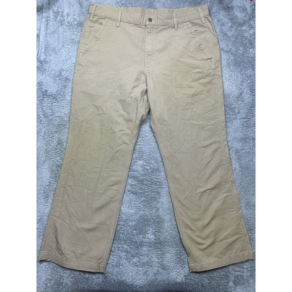 Carhartt Pants Men's 40x30 Beige Relaxed Fit Work Outdoor Cargo Pocket IRREGULAR - Picture 1 of 16